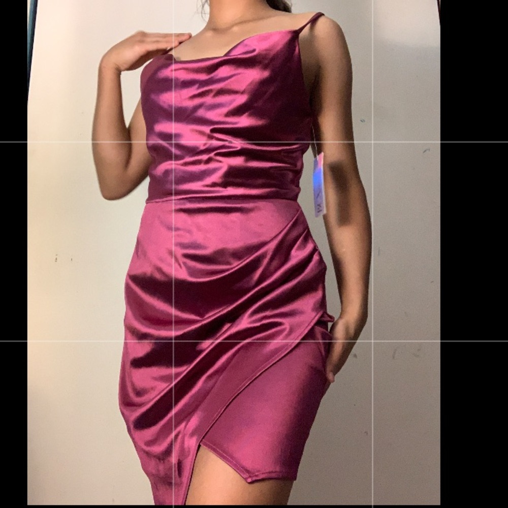maroon size 3 silk dress